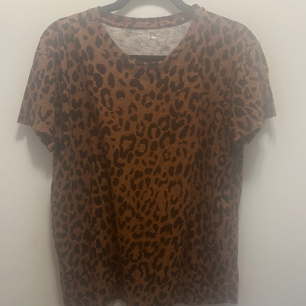 Maurices Brown Leopard Print Short Sleeve Tee